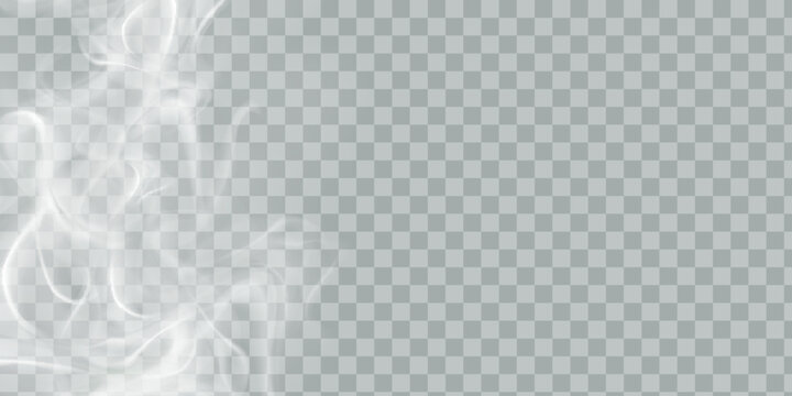 Fog or smoke isolated transparent background. White cloudiness, fog, smog, dust, smoke, steam PNG