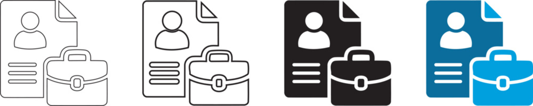 Silhouette icons of people with documents and briefcases