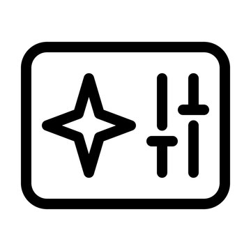 Artificial Intelligence Inference Icon with Sparkle and Settings Symbol for Machine Learning UI Design