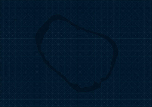 Futuristic digital map of Clipperton Island with glowing city lights
