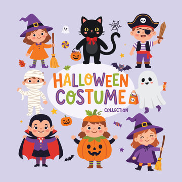 Adorable Kids In Halloween Trick Or Treat Costumes