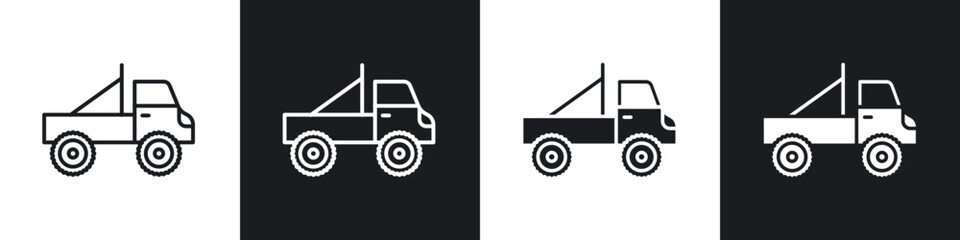 Monster truck icon flat outline in black © ramsey