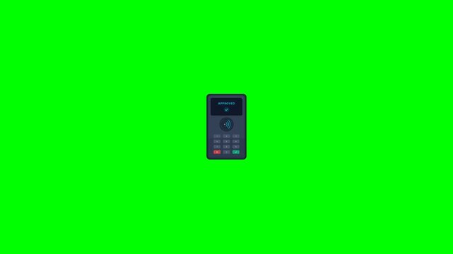 Contactless Payment Terminal NFC Processing on Green Screen