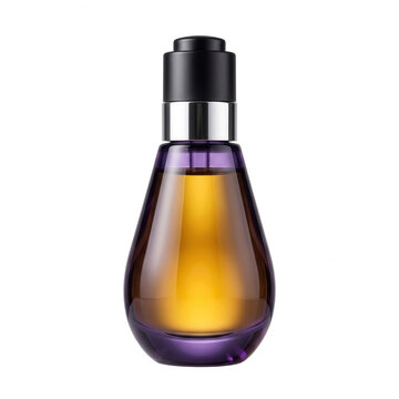 Amber glass cosmetic serum bottle with black dropper cap skincare packaging beauty product essential oil gold liquid dropper pump cosmetic packaging skincare as PNG element