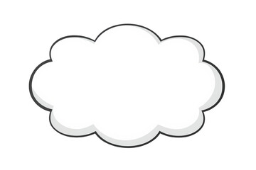 Fototapeta premium Rounded white cloud speech bubble outline