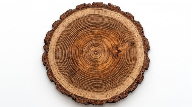  tree stump cross section with annual growth ring and bark