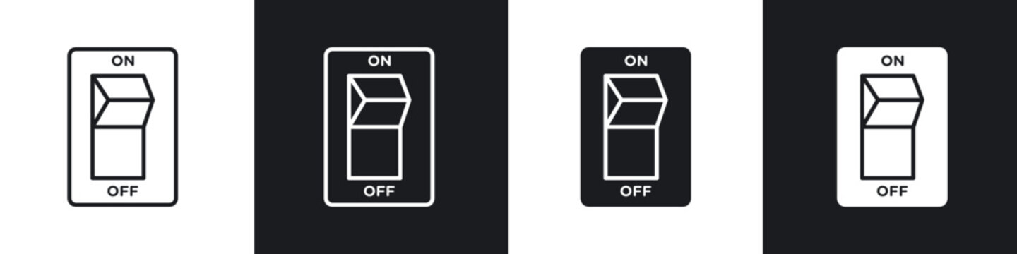 Light switch off icon flat outline in black