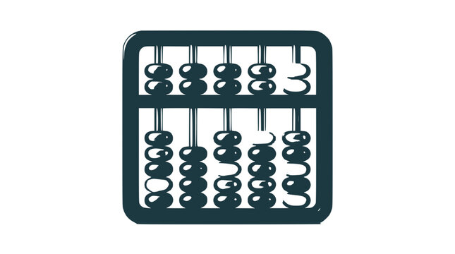 Isolated Abacus Calculator Icon, Counting Tool, Arithmetic Education, Vintage Device on Transparent Background