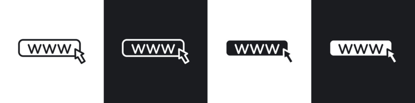 Url icon flat outline in black