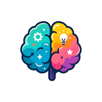 Modern digital brain icon representing artificial intelligence and human mind
