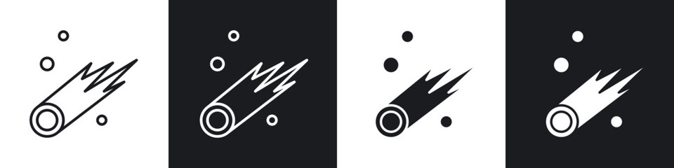 Comet icon flat outline in black © ramsey