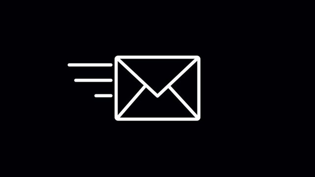 Mail email message sending icon animation 4 k. video... animation