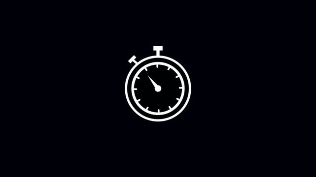 stopwatch icon .r design template. Stopwatch icon with Stopwatch or countdown icon. Flat icon for apps and websites, isolated on black background