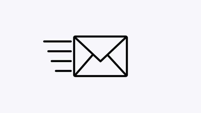 Animated envelope mail icon representing email messaging communication newsletter notification and digital correspondence concept.icon animation 4 k. video...