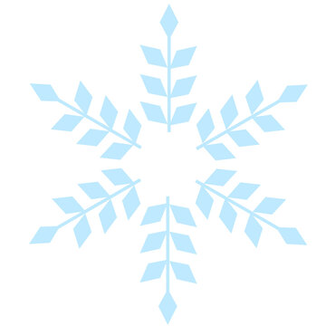 Fine light blue snowflake with intricate branching arms and delicate crystalline accents isolated PNG on transparent background for Christmas embellishments, winter stationery, holiday cards, and fros