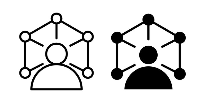 Skills set icon flat outline in black