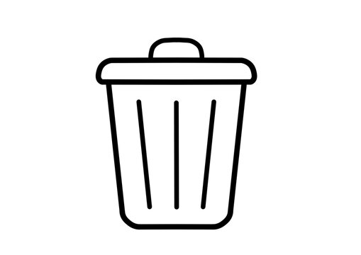 Minimalist Trash Bin Outline Icon
