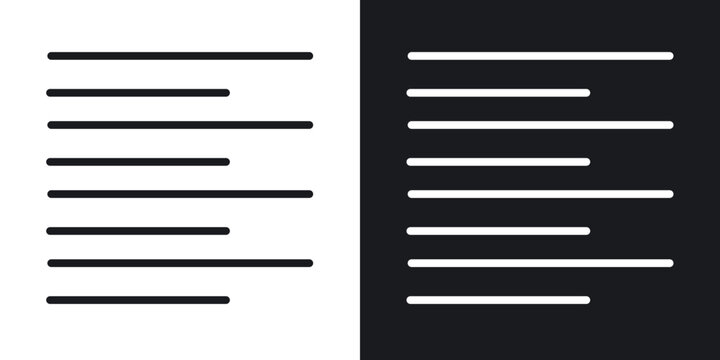 Align left icon flat outline in black