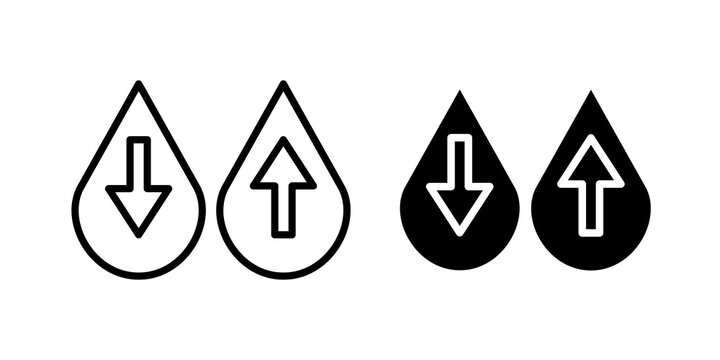 Low and high cholesterol icon flat outline in black