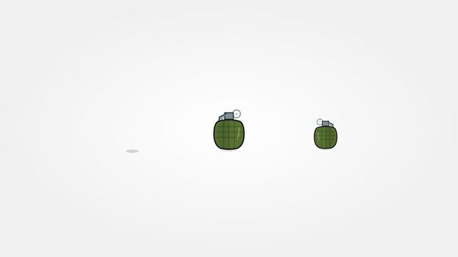 Cartoon military grenade collection for game design animation