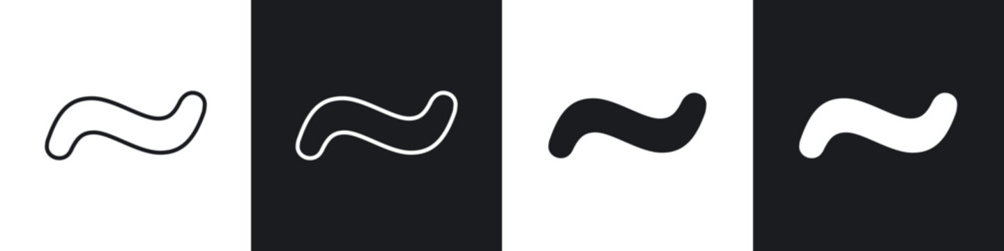 Tilde icon flat outline in black