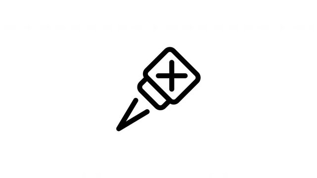 Correction fluid stationery outline icon looping animation, whiteout tool symbol motion graphic for office and education design use