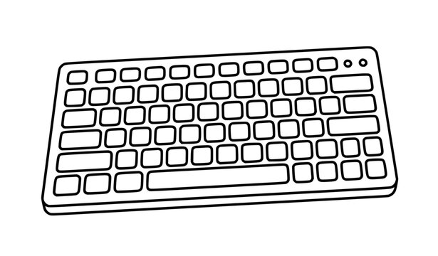 Compact Desktop Computer Keyboard With Rounded Key Arrangement