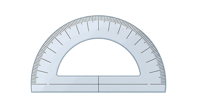 Clear Plastic Protractor Tool for Measuring Angles in Education, Engineering, and Design Projects