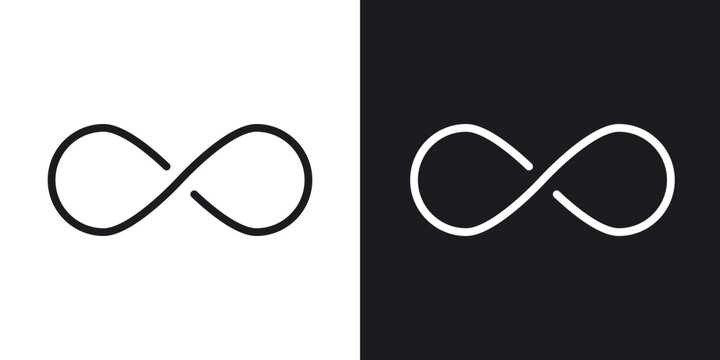 Infinity icon flat outline in black
