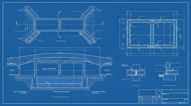 Intricate engineering blueprint for a robust structural design outlining comprehensive project specifications and precise measurements