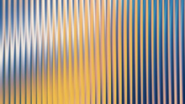 Vertical ribbed texture with gradient orange and blue light reflections