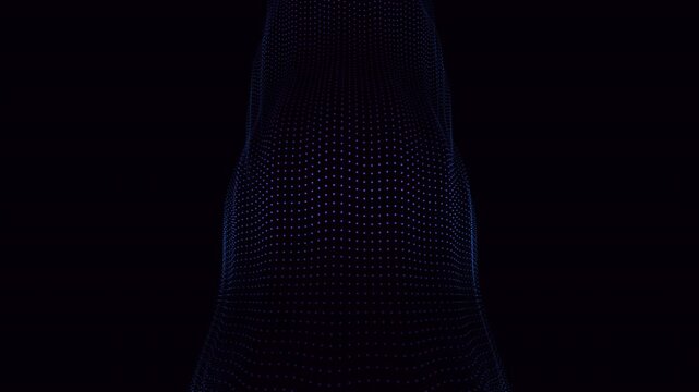 High speed futuristic maglev train traveling inside a glowing digital grid half pipe tunnel represented in 4k resolution