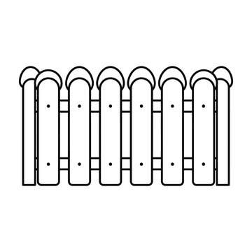 White Picket Fence Illustration Isolated on White Background