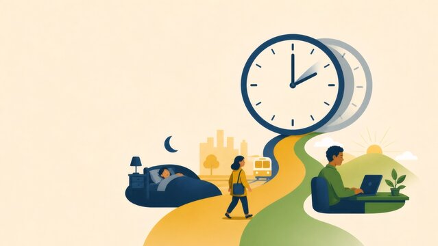Daylight saving time shift causing fatigue, affecting daily routine from sleeping to working