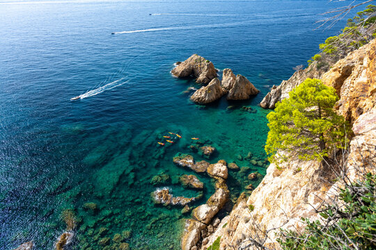 Turquoise sea of the coast of the Costa Brava in Spain