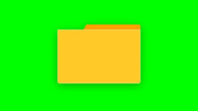 Playful 2D folder icon revealing a tiny colorful universe, with miniature planets orbiting briefly before the folder gently closes, smooth vector animation.