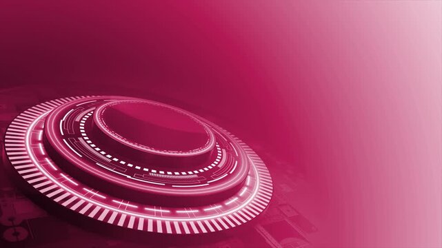 Minimal futuristic three-disc platform with illuminated circular rings and a clean metallic design, suitable for news broadcasts, technology presentations, explainer videos, and motion graphics.