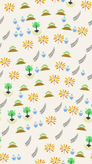 Fototapeta premium Seamless pattern of nature and growth illustrations