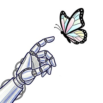 Robotic Hand Reaching for a Butterfly.