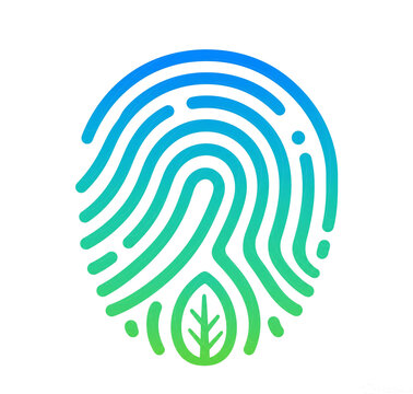 Digital biometric fingerprint scan icon isolated on transparent background