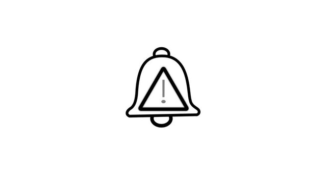 Emergency alert notification icon on the transparent background. Mobile phone, concept of warning message, cyber threat monitoring, digital security breach,motion graphic of neon alert concept