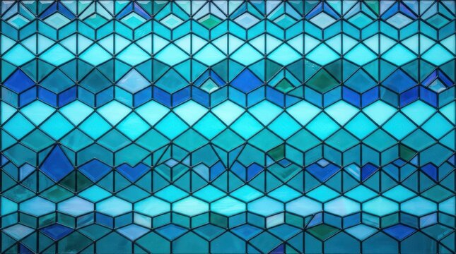 Abstract geometric pattern featuring vibrant blue cubes arranged in a seamless design