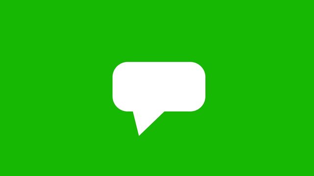 Online bubble chat messages Green Screen chroma key, pop up chat box, Text box, 3 Animation Speech Bubble Alpha channel. message box cartoon animated