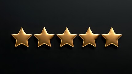 Fototapeta premium Five gold stars rating review concept