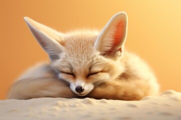 Fototapeta premium Fennec fox sleeping wildlife animal mammal.