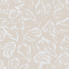 Fototapeta premium Beige Abstract Floral Leaf seamless pattern design