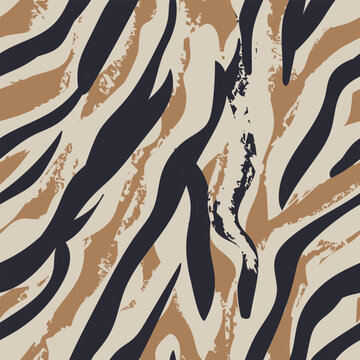 Brown Abstract Zebra seamless pattern design