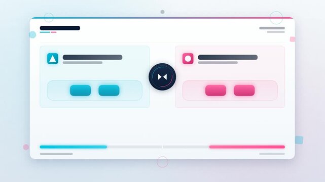 Abstract User Interface Split Screen Comparison Animation