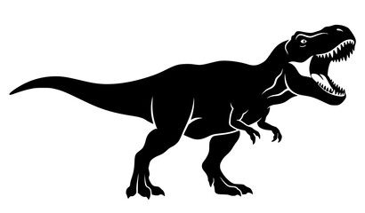 Roaring Tyrannosaurus Rex Dinosaur Silhouette Vector Graphic For Kids Apparel Branding Logos And Mascot Designs © Mdhumayun