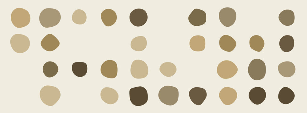 Abstract organic neutral beige polkadot pattern on off-white background